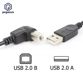 1,5 m 90-Stupňový uhol USB High Speed 2.0 A-B Samec Kábel pre Dell, Lenovo, IBM Tlačiareň Ricoh