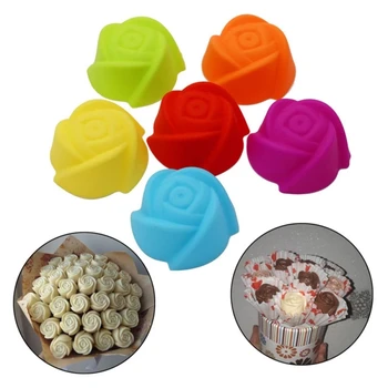 10PCS Ruže Kvet Silikónové Jelly Puding Čokoláda Formy DIY Cake Zdobenie Nástroje