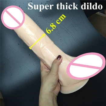 11.6 palce D: 6.8 cm super Veľké Realistické Silikónové Dildo Super Hrubé Dilda Pevná prísavka Penisu Penis pre Ženy Kôň Dildo