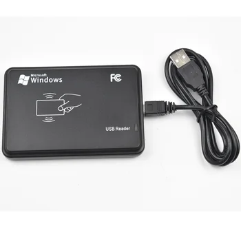 125KHz Black USB Snímač Inteligentných Rfid ID Card Reader EM4100,EM4200,TK4100,alebo Kompatibilné Karty/Tagy potrebný žiadny Ovládač