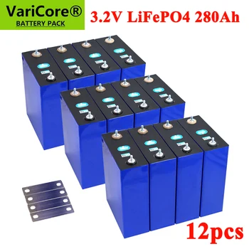 12pcs 3.2 V 280AH LiFePO4 batérie, Lítiové železa phospha batérií 12V Elektrické auto RV Solárny systém na uskladnenie Energie Zvárané Stud
