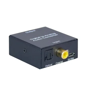2 Farby Koaxiálny Digitálny Optický Toslink Signál Na Analógový Audio Prevodník Adaptér RCA Digitálneho Na Analógový Audio Prevodník Adaptér