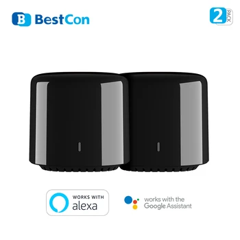 2 ks Broadlink Bestcon RM4C Mini Smart Home WiFi IR Diaľkového ovládača Automatizácie Modules Pracovať s Alexa/Google asistent pre AC