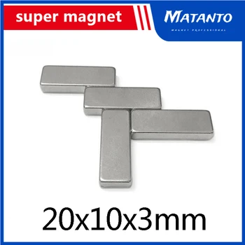 20/30/50 pcs20x10x3 mm Blok silných Magnetov Hromadný List Neodýmu, Magnetické 20x10x3mm Super Silné Trvalého Magnetu NdFeB
