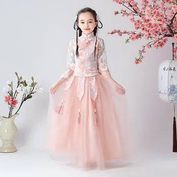 2021 Detí Výšivky Dizajn Hanfu Kostýmy Tradičné Čínske Dynastie Starovekého Šaty Víla Tanečných Kostýmov Pre Dar ZL05
