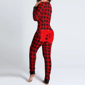 2022 Sexy Pyžamo Ženy Tlačidlo nadol Prednej Späť Jumpsuit Oblek Zadok Bum Klapka Jumpsuit Plavky Výrez Funkčný Odev