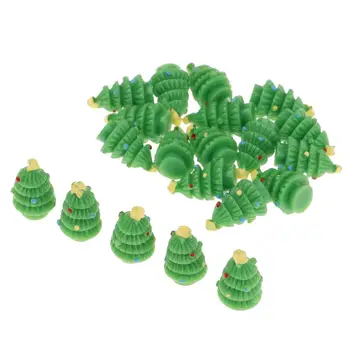 20pcs Jemné domček pre bábiky Príslušenstvo Vianočné Dekorácie Strom, urob si sám Dodávky Festival Dekor, Zelená