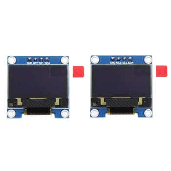 2X 0.96 Palcový IIC I2C Sériové GND 128X64 OLED LCD LED Display Modul SSD1306 Pre Arduino Auta Modrý Displej