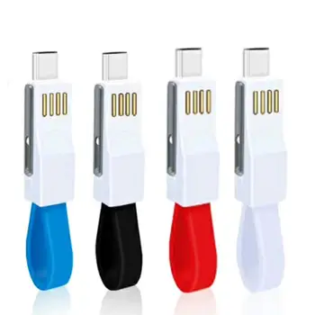 3 v 1 Univerzálny Compatility Micro USB Typ-C Rýchle Nabíjanie Kábel Kábel Magnetické Keyring pre iPhone Android
