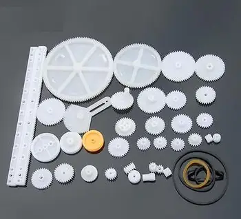 34 Druhov Plastových Hriadeľ Rack Redukcia Červ Gears Remenice DIY Pre Robot