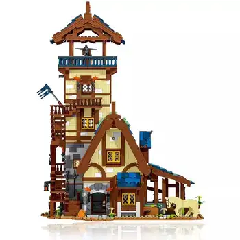 50106 Moc Európskeho Stredovekého Hradu, Vyhliadková Veža Model Stavebným Mesto Retro Kôň Kabíne Dom Tehly Hračky Pre Deti Darček