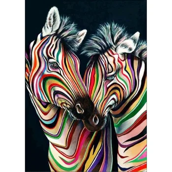 5D DIY Diamond Maľovanie Cross Stitch Zebra Diamond Výšivky Plné Kolo Vŕtať Drahokamu Maľovanie na Svadbu, Výzdoba Domov