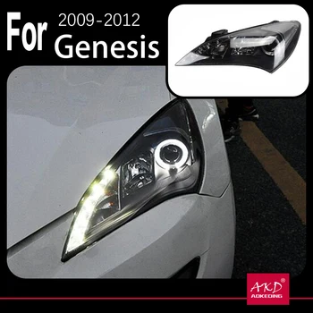 AKD Model Auta, Vedúci svetlo na Hyundai Rohens Kupé Svetlomety 2009-2012 Angel Eye Reflektor LED DRL Signál Hid Auto Príslušenstvo