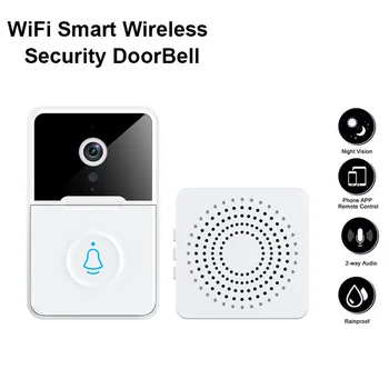 Bezdrôtový Zvonček WiFi Outdoor HD Kamera Security Door Bell Nočné Videnie Video Interkom Hlas Zmeniť Na Domáce Monitorovanie Dverí Telefón
