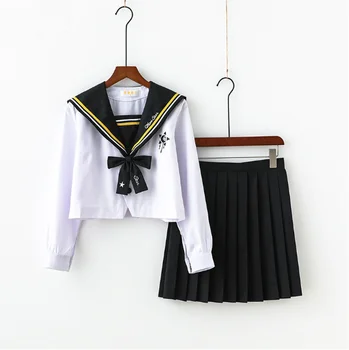 Black White Japonskej Školy Dievča JK Uniformy Námorník Školskú Uniformu Horúce Nové Anime Školskú Uniformu Cosplay Kostým Námorník Vyhovuje