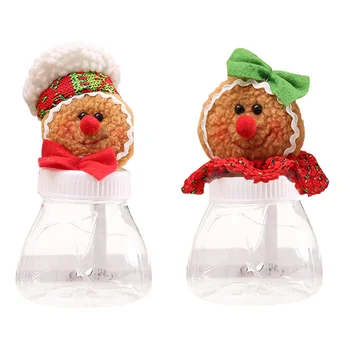 Candy Christmas Jar Cookie Box Úložný Kontajner Pohárov Perník Dar Človeka Snehuliak Dovolenku Holderclear Strany