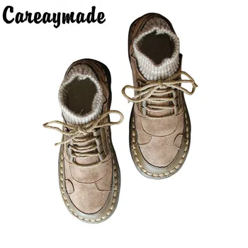 Careaymade-Originálne ručne vyrobené mäkké jediným pohodlné jediného topánky dámske čipky RETRO umenie nízke top topánky šitie topánky