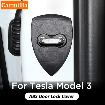 Carmilla 4Pcs/Set ABS Auto Door Lock Kryt na Ochranu Tesla Model 3 Model3 2016 2017 2018 2019 2020 2021 Príslušenstvo