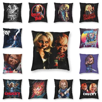 Childs Play Chucky A Tiffany Námestie Pillowcover Dekorácie Horor Film Halloween Vankúš Hodiť Vankúš pre Auto Tlač