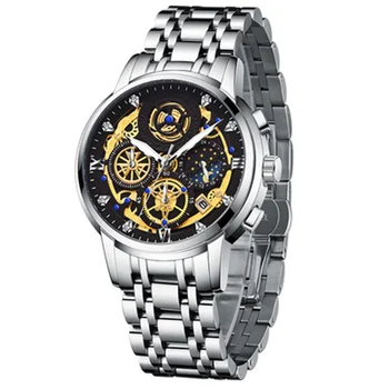 Duté Sa Nový Štýl Mužov Nepremokavé Nehrdzavejúcej ocele Svetelný Quartz hodinky analógové Podnikanie mužov Multifunkčné hodinky