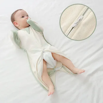 Dvojaký Účel Priedušná Spací Vak Pre Bábätká Organickej Bavlny Dieťa Swaddle Deka Novorodenca Sleepwear Dieťa Anti Kop Deka