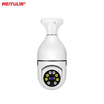 E27 Bulb Fotoaparát 2MP WiFi Bezdrôtové Kamery Video Dohľad Plné Farby Nočné Videnie Auto ľuďmi Home Security Monitor