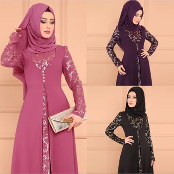 Eid Abaya Dubaj Turecko Moslimskou Hidžáb Oblečenie Kaftan Kaftane Marocain Islamské Oblečenie Pre Ženy Ramadánu Šaty Islam Župan Musulman