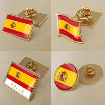 Erbom Španielsko španielsky Mapu Vlajka štátny Znak, Odznak Preklopke Kolíky Národný Kvet Brošne Pin pre Mužov Módne Doplnky