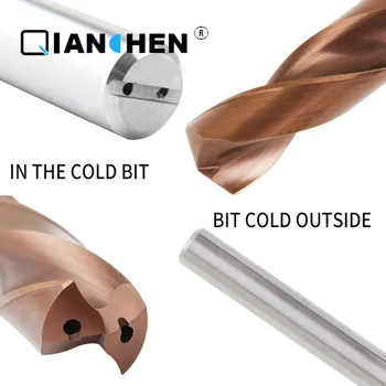 Externé chladenie vnútorného chladenia zásuvky 10.32 mm-12.3 mm pevné volfrámové ocele vŕtať karbidu zásuvky triple priemer 3D bit 1 kus