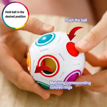 Fidget Hračky Rainbow Loptu Autizmus Prieduch Deti, Dospelých Dekompresný Bublina Relaxačná Hračka Anti Reliver Stres Futbal Puzzle Hračka