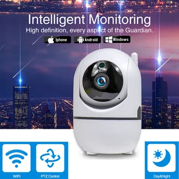 Full 1080P IP Kamera Home Security Kamera Vnútorné Auto Tracking Baby Monitor Vízia bezpečnostné Kamery, Wifi, Fotoaparát