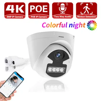 HKIXDISTE 4K POE Bezpečnostné Kamery Vonkajšie Nepremokavé POE CCTV Video Surveillance Camera HD 8MP Farebné Nočné Videnie Dome IP Prišiel