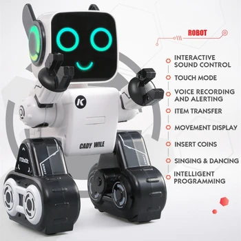 Interaktívne Zvuk Dotykový Režim RC Robot 2.4 G Inteligentné Programovanie Vložiť Mince Hlasovú Nahrávku, Spievať, Tancovať RC Hračky Pre Boy&Girl