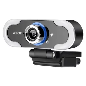 Kamera 1080P 2K Webová Kamera S Mikrofónom Počítač PC Web Cam Pre Live Broadcast Video Volanie Konferenčný Workcamara Vyplniť Svetla