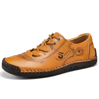 Kožené topánky pánske 2021 nové obchodné ležérne topánky pánske kórejský módne členkové topánky na jar a na jeseň strany topánky