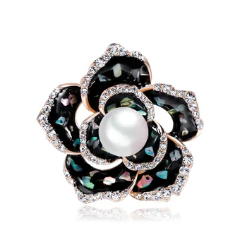 Kórejský Trendy Camellia Kvet Crystal Brošňa Kolíky Šperky Pre Ženy Strany Darček Príslušenstvo