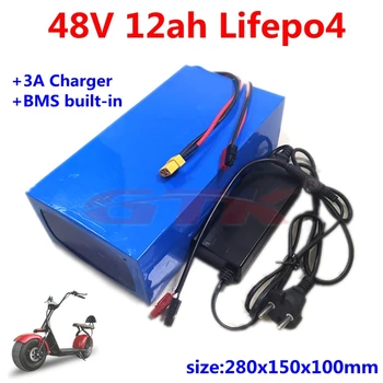 Lifepo4 48V 12Ah Lítium batéria s 16S BMS pre 48V elektrický bicykel klince Lítiové batérie skúter