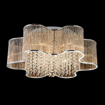 Luxusné LED Sklenené Tyčinky Obývacia Izba Stropné svietidlo z Nehrdzavejúcej Ocele Hornej dosky, Spálne, Stropné lampy Kryštály Lobby Stropné svietidlo