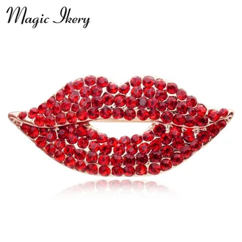 Magic Ikery Rose Gold Zirkón Farba Krištálu Luxusné Pery Brošne Wholesales Módne Šperky pre ženy MKY5549