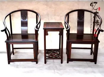 Mahagónového nábytku, dreva tri sady Čínska klasická jednoduchá stolička stolička, operadlo stoličky operadlo stoličky