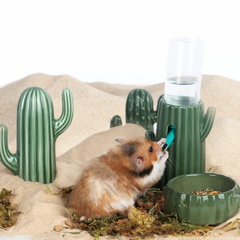Malé Zviera Keramiky Zásoby Vody Dizajn Kaktus Vody Krmítko pre Škrečkov Chinchillas Dodávky Malé Zvieratko Klietky Dekor