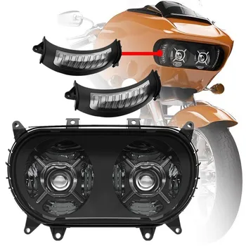 Motorcyle DRL Led Reflektor Pre Road Glide 2015-2020 Projektor Svetlometu S 2 Strany Zase Signálne Svetlá