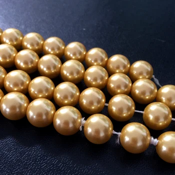 Móda zlaté kolo shell simulované-pearl 8mm nový príchod voľné korálky veľkoobchod maloobchod šperky čo 15inch AAA BV130