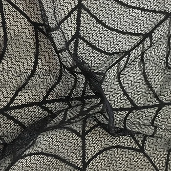 Okrúhly Polyester Mesh Tabuľka Mat Halloween Domáce Dekorácie Black Tvorivosti Pavučina Štýl Obrus Kryt