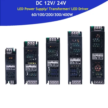 Osvetlenie Transformátory Napätia Výstup DC12V 24V 60W 100W 300W 200W 400W LED Pásy Napájanie LED Ovládač A/D Prevodník Napätia