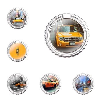 Otočná Prst Prsteň Mobilný Telefón Držiak Na Stojan New York City Times Square Taxi Módny Dizajn Cartoon Creative