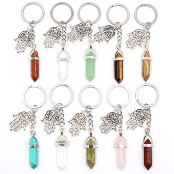 Palm Keychain Keyring Šperkov Z Prírodného Kameňa Crystal Key Krúžky Taška Widget Keychains Prívesok Charms Auto Krúžok Na Šperky