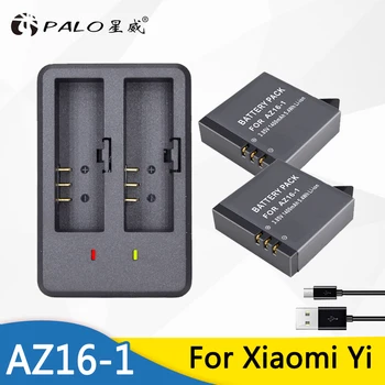 PALO 2ks Originál AZ16-1 Batéria PRE Xiao YI lite 4K 4K+USB Duálna Nabíjačka Pre Xiaoyi Akcia Fotoaparát II 1400mAh 3.85 V Batéria