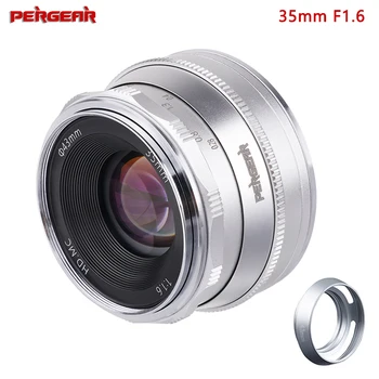 Pergear 35mm F1.6 Manuálne Zaostrenie Prime Pevný Objektív pre Sony E-mount M4/3 Fujifilm XF-Mount Kamery X-A2 X-A3 X-T3 X-T30 A6600 A6500