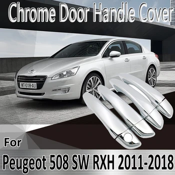 Peugeot 508 SW RXH 2011~2018 2012 2013 2014 Styling Samolepky, Dekorácie Chrome Dverí Rukoväť Kryt farba Prerobit Auto Príslušenstvo